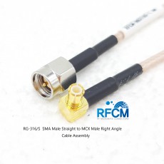 SMA(M)수컷-MCX(M)RA수컷 RG-316/S Cable Assembly 50옴