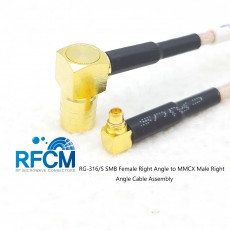 RG-316/S SMB Female Right Angle MMCX Male Right Angle Cable Assembly